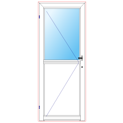 Puerta de 1 Hoja con Cristal Superior 80 x 200 cm.