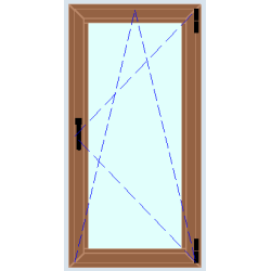 Tilt-and-turn window with 1 pane