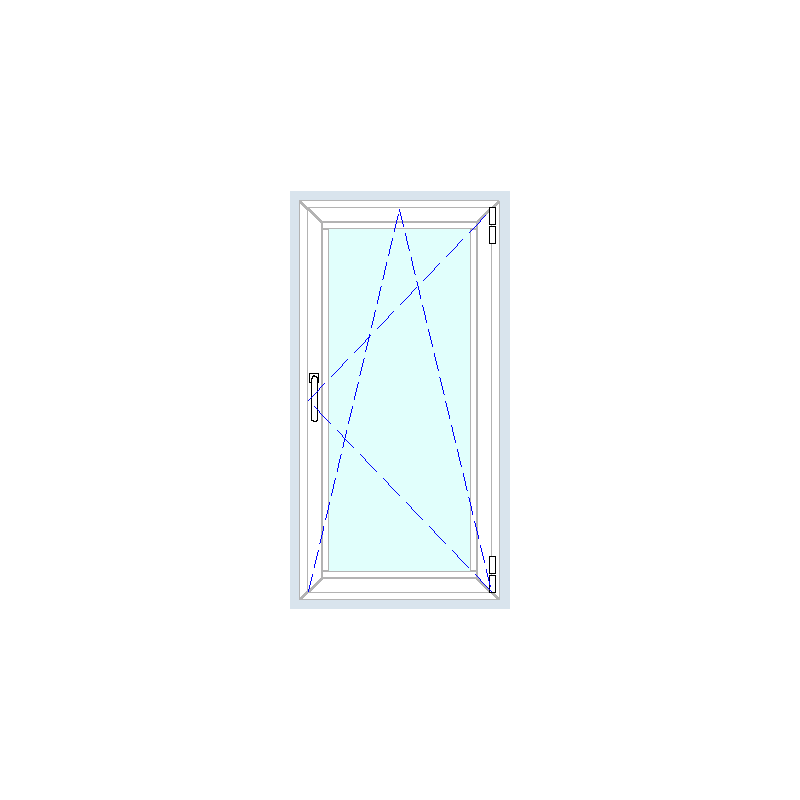 Tilt-and-turn window with 1 pane