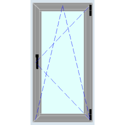 Tilt-and-turn window with 1 pane