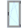 Tilt-and-turn window with 1 pane