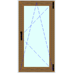 Tilt-and-turn window with 1 pane