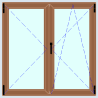 Tilt-and-turn window with 2 sashes