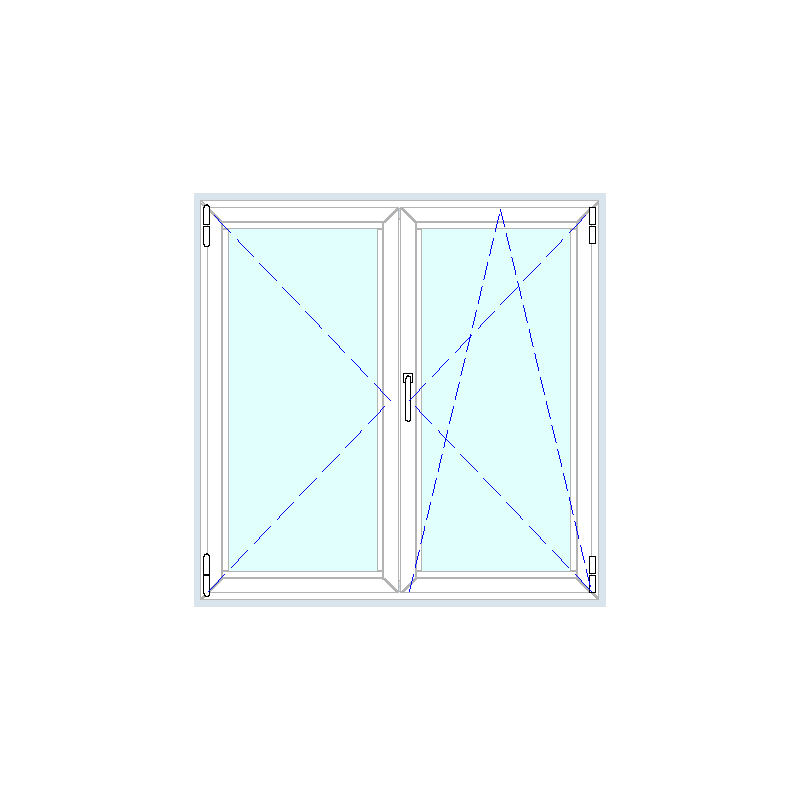 Tilt-and-turn window with 2 sashes