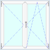 Tilt-and-turn window with 2 sashes