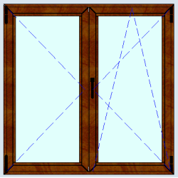 Tilt-and-turn window with 2 sashes