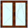 Tilt-and-turn window with 2 sashes