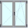 Tilt-and-turn window with 2 sashes