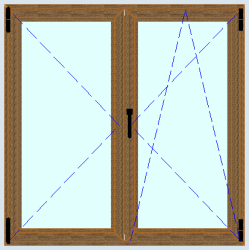 Tilt-and-turn window with 2 sashes