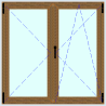 Tilt-and-turn window with 2 sashes